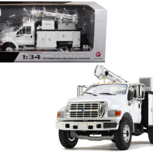 Ford F-650 with Maintainer Service Body White 1/34 Diecast Model Car by First Gear
