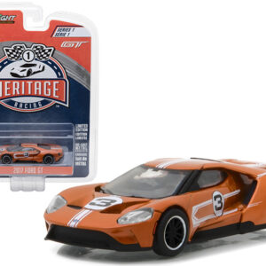 2017 Ford GT #3 Brown (Tribute to 1967 Ford GT40 MK IV #3) "Racing Heritage" Series 1 1/64 Diecast Model Car by Greenlight