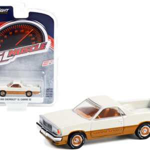 1980 Chevrolet El Camino SS Super Sport White and Gold "Greenlight Muscle" Series 26 1/64 Diecast Model Car by Greenlight