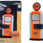 1948 Wayne 100-A Gas Pump "Gulf Oil" Orange and Light Blue "Vintage Gas Pumps" Series 14 1/18 Diecast Replica by Greenlight