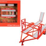 Tandem Car Trailer with Tire Rack Orange "Texaco" for 1/43 Scale Model Cars by GMP