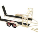 Tandem Car Trailer with Tire Rack Beige "Holman Moody - Competition Proven" 1/18 Diecast Model by GMP