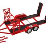 Tandem Car Trailer with Tire Rack Red "So-Cal Speed Shop" 1/18 Diecast Model by ACME