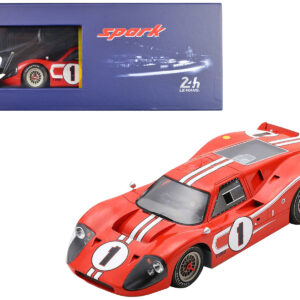 Ford GT40 MK IV #1 Dan Gurney - A. J. Foyt Winner "24 Hours of Le Mans" (1967) with Acrylic Display Case 1/18 Model Car by Spark