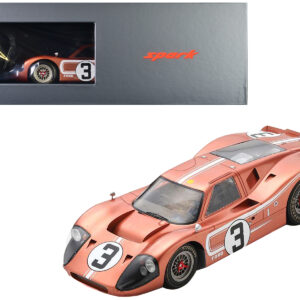 Ford GT40 MK IV #3 Mario Andretti - Lucien Bianchi "24 Hours of Le Mans" (1967) with Acrylic Display Case 1/18 Model Car by Spark