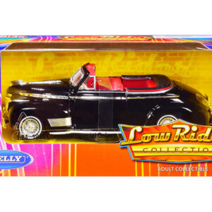 1941 Chevrolet Special Deluxe Convertible Black with Red Interior "Low Rider Collection" 1/24 Diecast Model Car by Welly