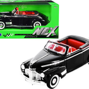 1941 Chevrolet Special Deluxe Convertible Black with Red Interior "NEX Models" 1/24 Diecast Model Car by Welly