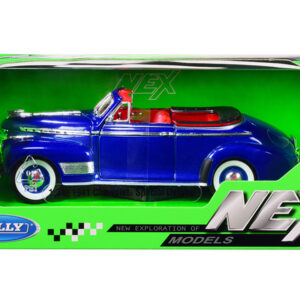 1941 Chevrolet Special Deluxe Convertible Blue Metallic with Red Interior "NEX Models" 1/24 Diecast Model Car by Welly