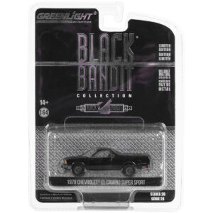 1978 Chevrolet El Camino Super Sport Black "Black Bandit" Series 28 1/64 Diecast Model Car by Greenlight