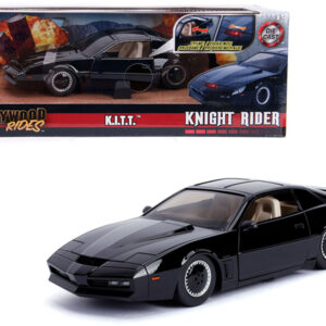 1982 Pontiac Firebird Trans Am Black with Light K.I.T.T. "Knight Rider" (1982) TV Series "Hollywood Rides" Series 1/24 Diecast Model Car by Jada