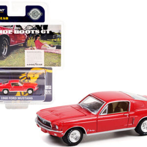 1968 Ford Mustang Red "Wide Boots GT" Goodyear Vintage Ad Cars 1/64 Diecast Model Car by Greenlight