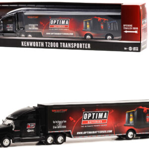 Kenworth T2000 Transporter Black "OPTIMA Batteries: The Ultimate Power Source" "Hobby Exclusive" Series 1/64 Diecast Model by Greenlight