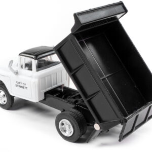 1955 Chevrolet Dump Truck White with Black Top "City of Stinnet Public Works" 1/87 (HO) Scale Model by Classic Metal Works