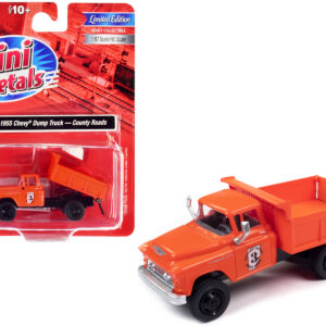 1955 Chevrolet Dump Truck Orange "Macomb County Road Department" 1/87 (HO) Scale Model by Classic Metal Works
