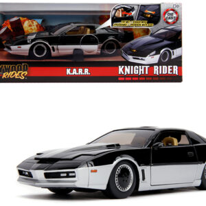 K.A.R.R. Black and Silver with Light "Knight Rider" (1982) TV Series "Hollywood Rides" Series 1/24 Diecast Model Car by Jada