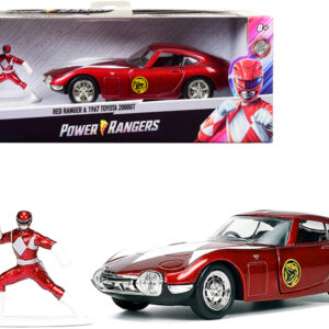 1967 Toyota 2000GT RHD (Right Hand Drive) Red Metallic and Red Ranger Diecast Figurine "Power Rangers" "Hollywood Rides" Series 1/32 Diecast Model Car by Jada