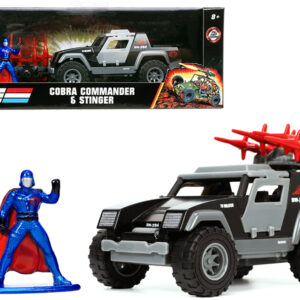 Stinger with Missile Launcher and Cobra Commander Diecast Figurine "G.I. Joe" "Hollywood Rides" Series 1/32 Diecast Model Car by Jada