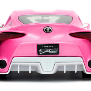 Toyota FT-1 Concept Pink Metallic and Pink Ranger Diecast Figurine "Power Rangers" "Hollywood Rides" Series 1/24 Diecast Model Car by Jada