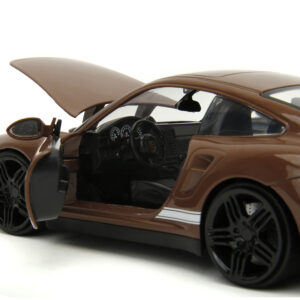 Porsche 911 Turbo Brown and Brown M&M Diecast Figure "M&M's" "Hollywood Rides" Series 1/24 Diecast Model Car by Jada