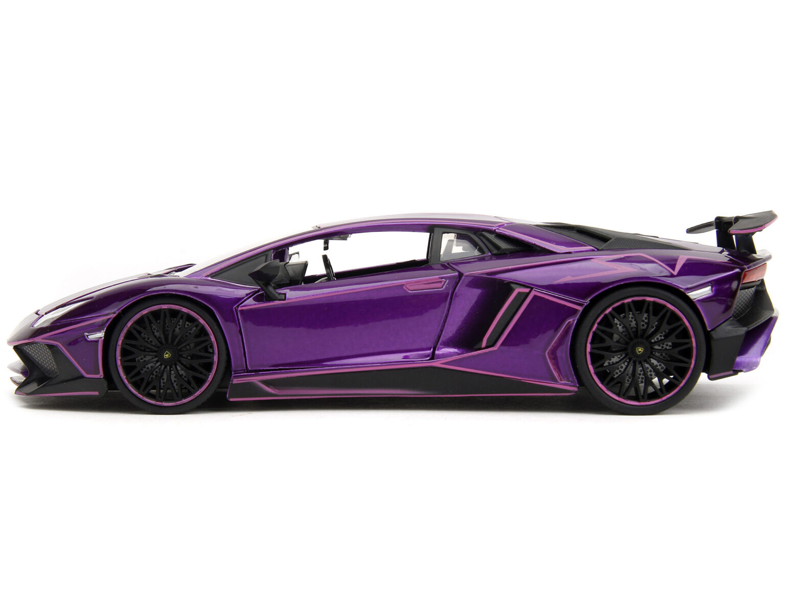 Lamborghini Aventador SV Candy Purple with Pink Graphics "Pink Slips" Series 1/24 Diecast Model Car by Jada