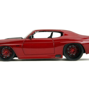 1971 Chevrolet Chevelle SS Red Metallic with Black Stripes "Pink Slips" Series 1/24 Diecast Model Car by Jada