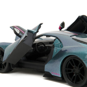2017 Ford GT Blue Metallic with Pink and Black Stripes "Pink Slips" Series 1/24 Diecast Model Car by Jada