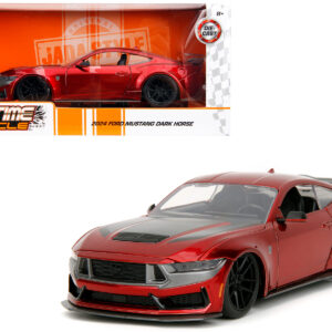 2024 Ford Mustang Dark House Candy Red with Gray Hood "Bigtime Muscle" Series 1/24 Diecast Model Car by Jada