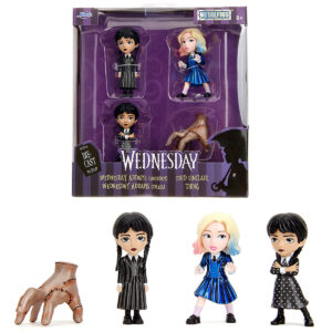 Set of 4 Diecast Figures "Wednesday" (2022-Current) TV Series "Metalfigs" Series Diecast Models by Jada