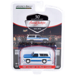 1984 Chevrolet K5 Blazer Custom Blue and White (Lot #534) Barrett Jackson "Scottsdale Edition" Series 11 1/64 Diecast Model Car by Greenlight