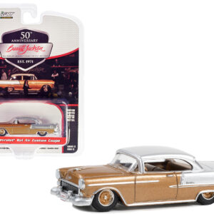 1955 Chevrolet Bel Air Custom Coupe Rose Gold Metallic and Silver Metallic with Gold Interior (Lot #1275.1) Barrett Jackson "Scottsdale Edition" Series 12 1/64 Diecast Model Car by Greenlight