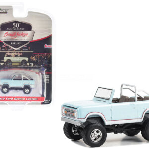 1970 Ford Bronco Custom Sea Foam Blue (Lot #1340.1) Barrett Jackson "Scottsdale Edition" Series 13 1/64 Diecast Model Car by Greenlight