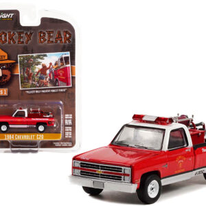 1984 Chevrolet C20 Pickup Truck with Fire Equipment Hose and Tank "Please! Help Prevent Forest Fires!" "Smokey Bear" Series 1 1/64 Diecast Model Car by Greenlight