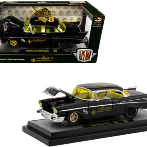 1957 Chevrolet 210 Hardtop "Weiand" Black Limited Edition to 5880 pieces Worldwide 1/24 Diecast Model Car by M2 Machines