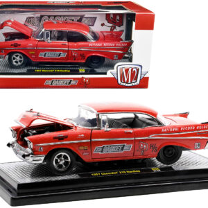 1957 Chevrolet 210 Hardtop Red Heavy Metallic with Graphics "Mr. Gasket Co." Limited Edition to 6550 pieces Worldwide 1/24 Diecast Model Car by M2 Machines