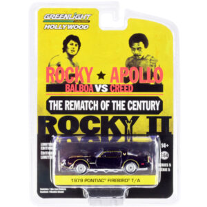 1979 Pontiac Firebird Trans Am T/A Black with Hood Bird "Rocky II" (1979) Movie "Hollywood Series" Release 5 1/64 Diecast Model Car by Greenlight