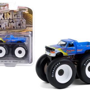 1996 Ford F-250 Monster Truck "Bigfoot #7" Blue with Flames "Bigfoot at Race Rock" "Kings of Crunch" Series 9 1/64 Diecast Model Car by Greenlight