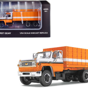 1970 Chevrolet C65 Grain Truck Orange and White 1/64 Diecast Model by DCP/First Gear