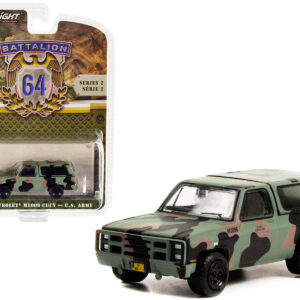 1985 Chevrolet M1009 CUCV Camouflage "U.S. Army" "Battalion 64" Release 2 1/64 Diecast Model Car by Greenlight