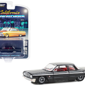 1964 Chevrolet Biscayne Lowrider Black with Red Interior "California Lowriders" Series 4 1/64 Diecast Model Car by Greenlight