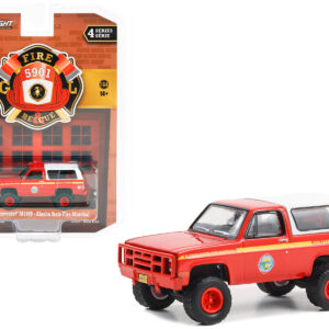 1984 Chevrolet M1009 Red with White Camper Shell "Alaska State Fire Marshal" "Fire & Rescue" Series 4 1/64 Diecast Model Car by Greenlight