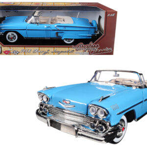 1958 Chevrolet Impala Convertible Light Blue "Timeless Classics" 1/18 Diecast Model Car by Motormax