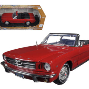 1964 1/2 Ford Mustang Convertible Red "Timeless Classics" Series 1/18 Diecast Model Car by Motormax