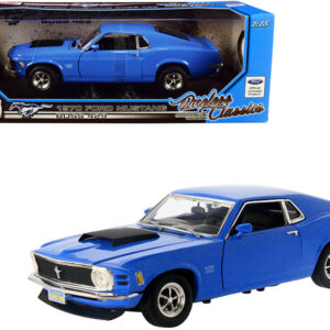 1970 Ford Mustang Boss 429 Dark Blue "Timeless Classics" Series 1/18 Diecast Model Car by Motormax