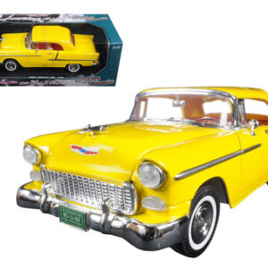 1955 Chevrolet Bel Air Convertible Soft Top Yellow "Timeless Classics" 1/18 Diecast Model Car by Motormax