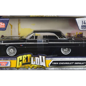 1964 Chevrolet Impala Lowrider Hard Top Black "Get Low" Series 1/24 Diecast Car Model by Motormax