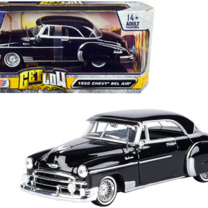 1950 Chevrolet Bel Air Lowrider Black "Get Low" Series 1/24 Diecast Model Car by Motormax