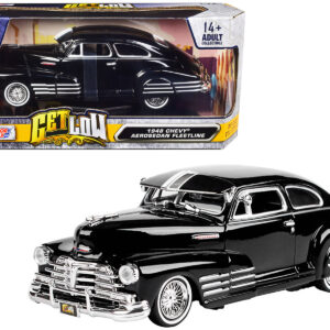 1948 Chevrolet Aerosedan Fleetside Lowrider Black "Get Low" Series 1/24 Diecast Model Car by Motormax