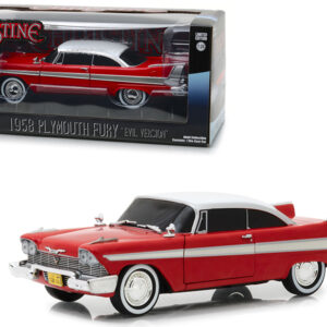 1958 Plymouth Fury Red "Evil Version" (with Blacked Out Windows) "Christine" (1983) Movie 1/24 Diecast Model Car by Greenlight