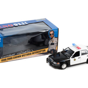1998 Ford Crown Victoria Police Interceptor Black and White "Reno Sheriff's Department" "Lieutenant Jim Dangle Reno 911 (2003-2009)" TV Series 1/24 Diecast Model Car by Greenlight