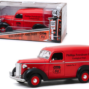 1939 Chevrolet Panel Truck Red "Phillips 66" (Phillips Petroleum Co. Geological Dept.) "Running on Empty" Series 4 1/24 Diecast Model Car by Greenlight